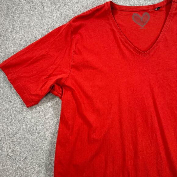 Ulla Popken V-Neck Short Sleeve Tee Shirt Women's 20/22 Red Cotton - Picture 3 of 9